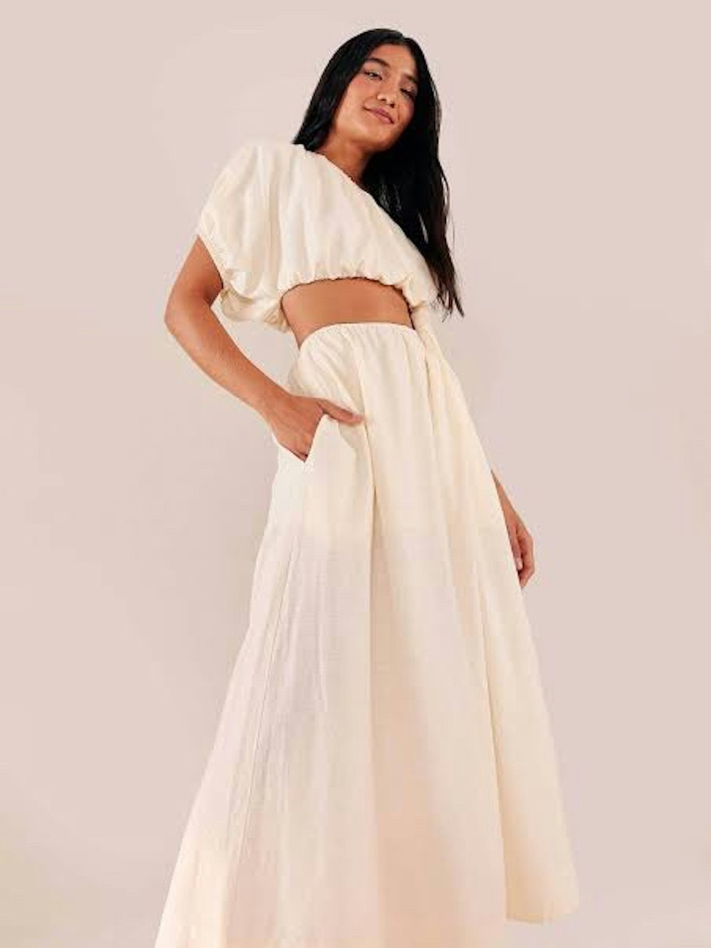 Farm Rio One Shoulder Cutout Maxi Dress L